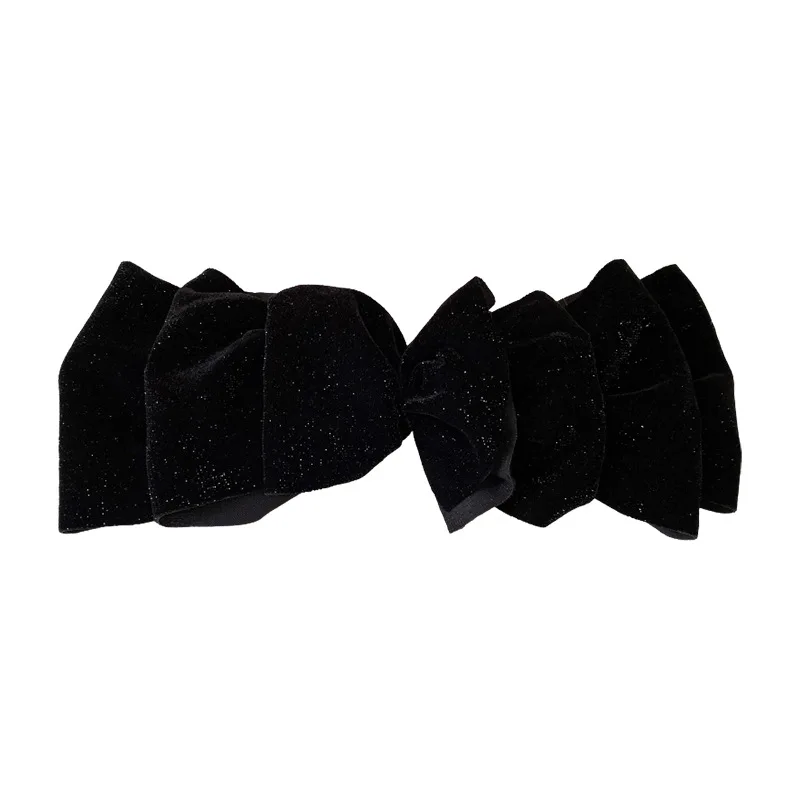 Fashion Large Velvet Bow Hair Clips For Women Girls Elegant solid color Ponytail clip Prom Party Hair Accessory Winter Decorate