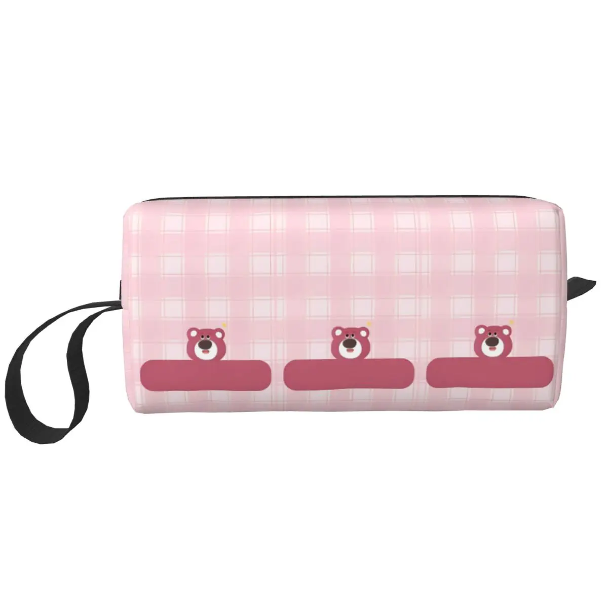 Lotso Strawberry Bear Toy Story Cosmetic Bag for Women Makeup Bags Lots-o'-Huggin' Bear Travel Waterproof Toiletry Bag Organizer