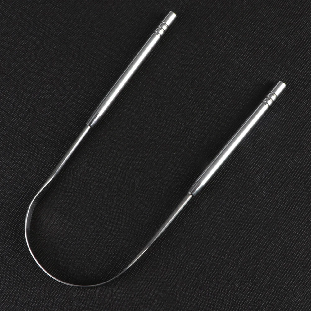 

2pcs Stainless Steel Tongue Cleaner Scraper Adjustable For Sizes Removes Plaque Bad Breath Oral Care Tool Tongue