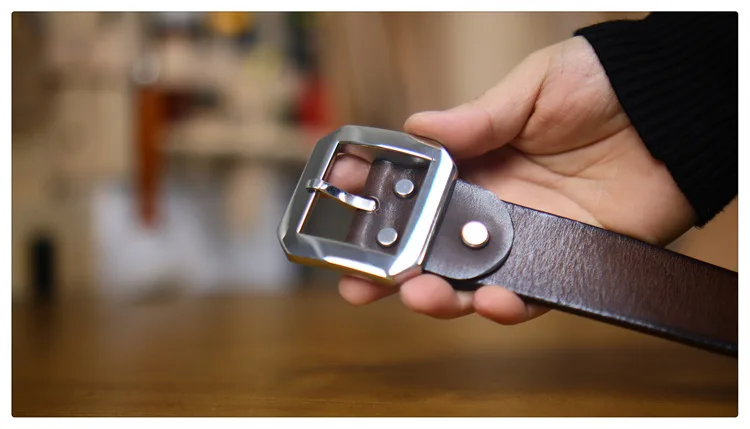 High Quality Thickened Pure Steel Needle Buckle Men's American Retro Belt Versatile Casual Fashion Cowhide Design Waist Belts
