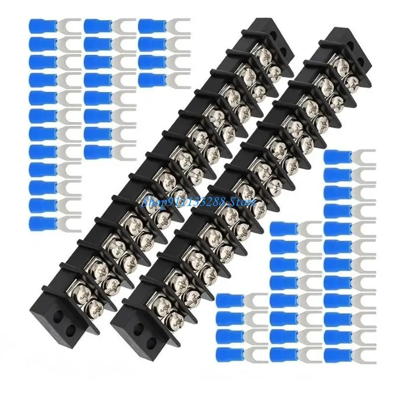 G88D 2pcs Double Row 2-12 Position Screw Terminal Blocks With Insulated Barriers For Secure Electrical Connection