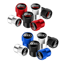 4Pcs Car Wheel Tire Air Valve Caps Stem Cover with Color Brand Logo For Audi A3 A4 A5 A6 A7 A8 Q3 Q5 Q8 TT TTS Accessories