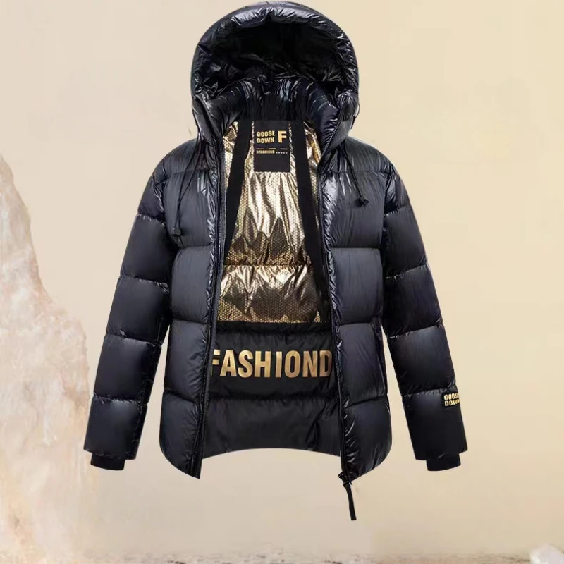 Winter Warm Down Jacket Men Coat Hooded Thick White Duck Down Jacket Long Sleeve Couple Clothing Trend Zip Windproof Outerwear