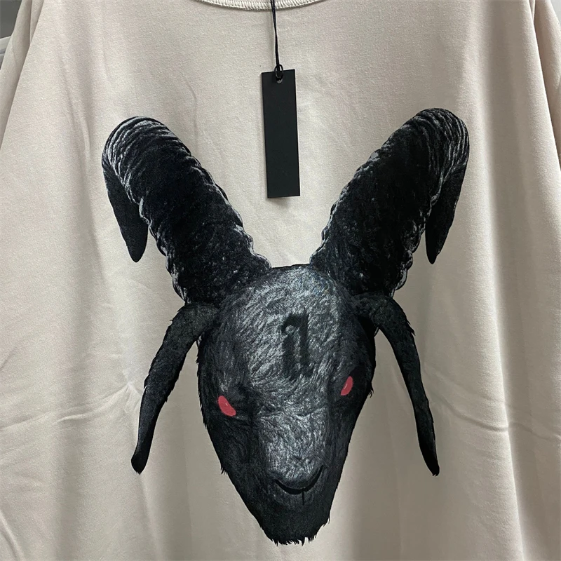 Vintage Arnodefrance Goat Head ADF T Shirt 1:1 Best Quality Top Tees Loose Washed T-shirts