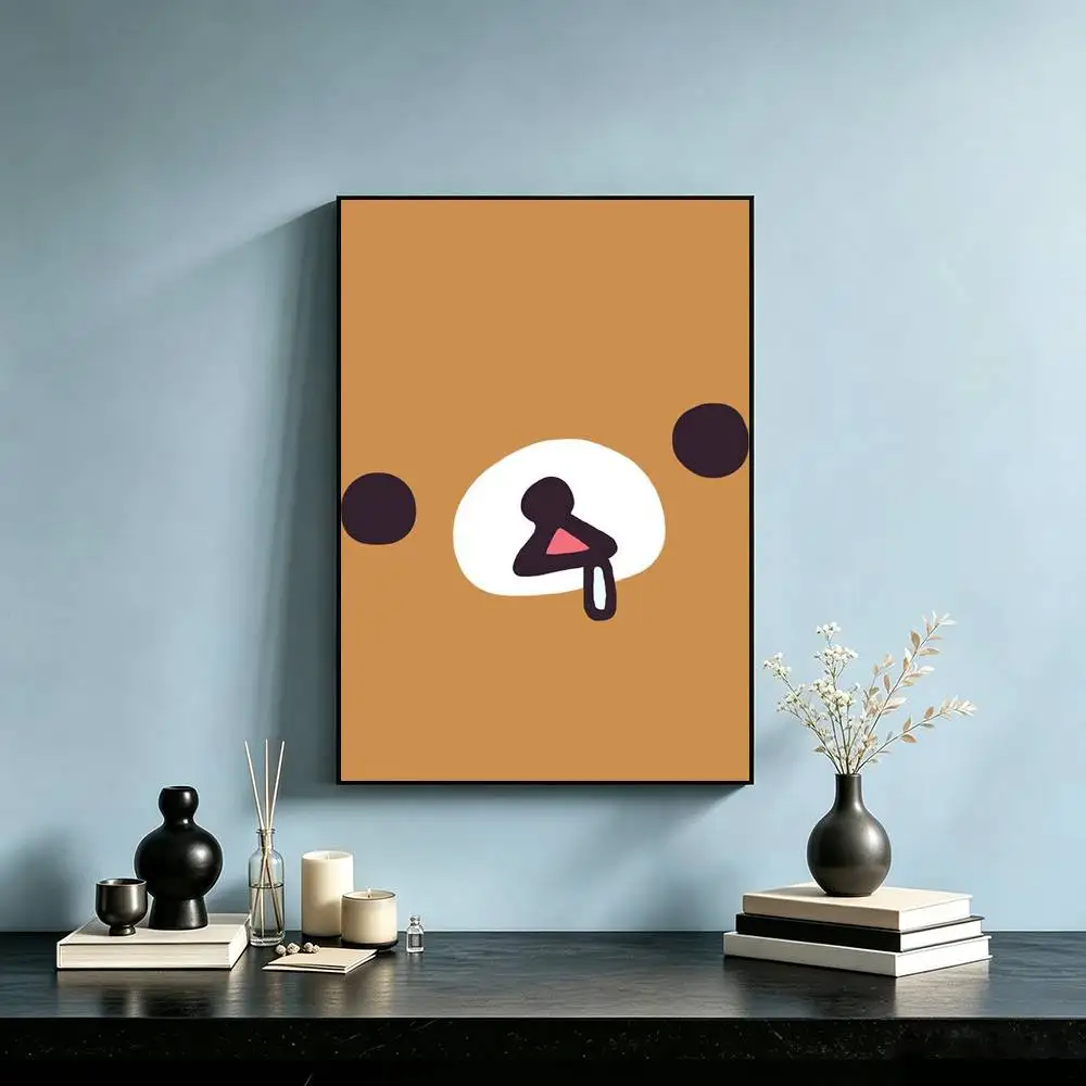 Cute R-Rilakkumas-S Bear  Poster Waterproof Wall Art Sticker For Bar Living Room Vintage Decor High Quality Print Gift