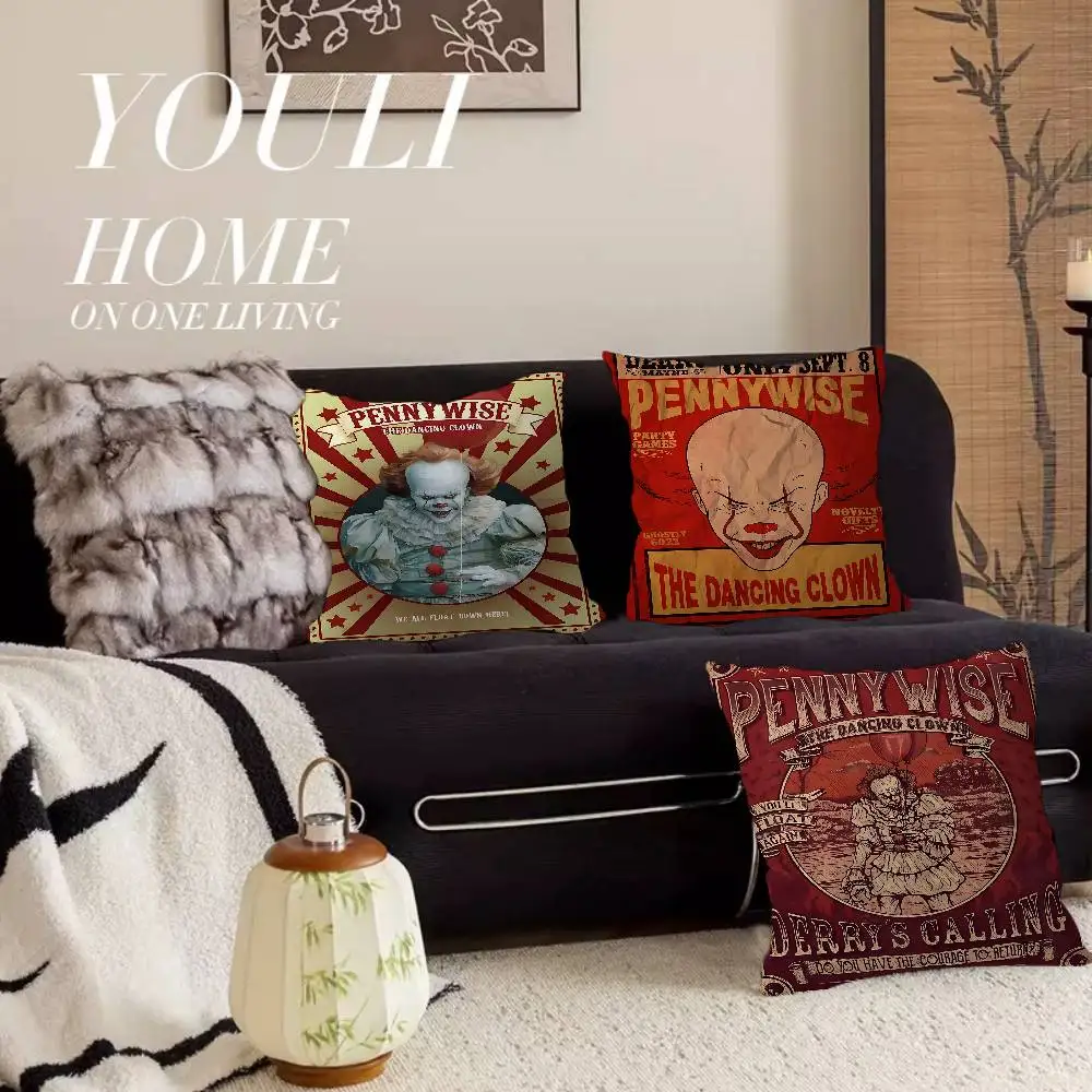 Movie I-It P-Pennywise Pillowcases Home Bedding Decorative Pillow Cover Wedding Super Soft Pillow Case