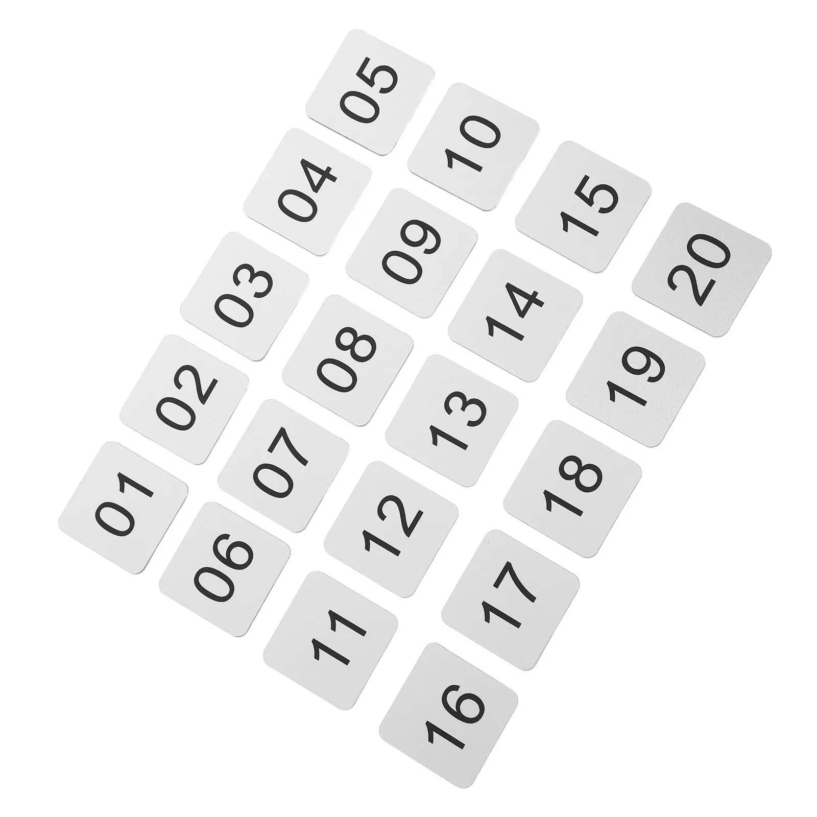 20Pcs Self-Adhesive Acrylic Number Stickers Crystal Clear Square Locker Cabinet Door Number Tags for School Office Home Easy
