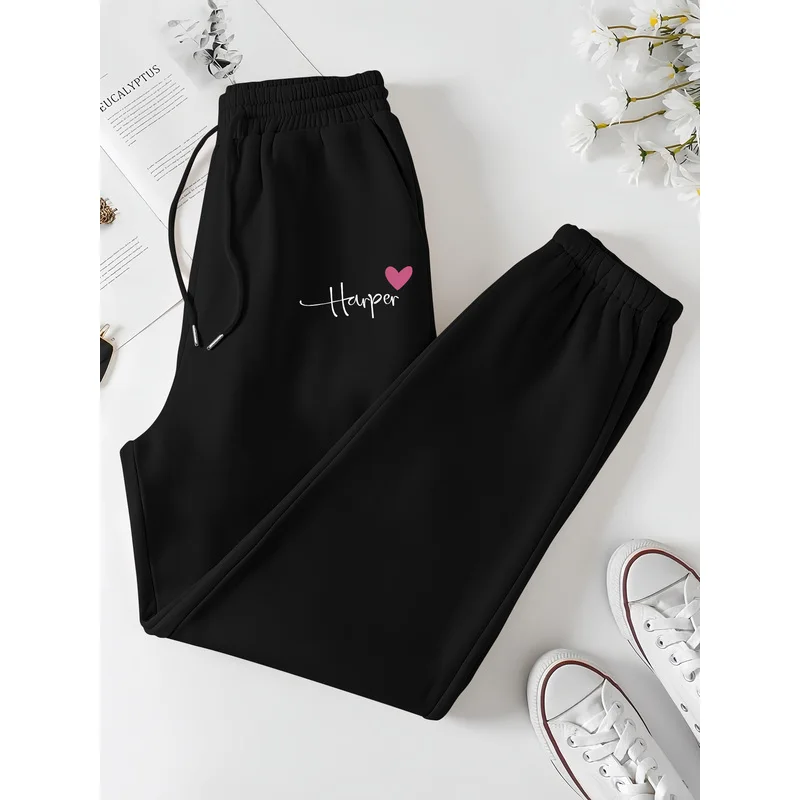 HARPER, Autumn/Winter Women'S Sweatpants, Fleece-Lined Thick Warm Sweatpants, Fashionable Comfortable Casual Trousers