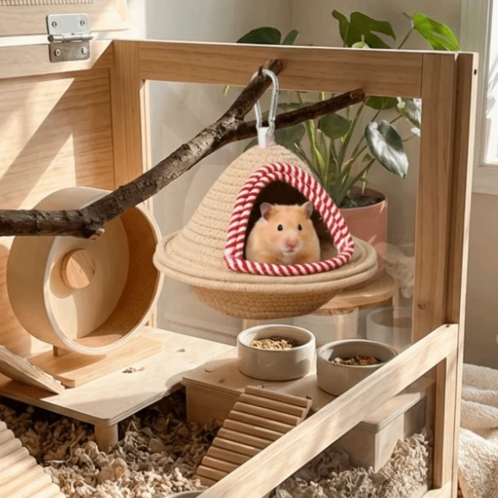 

Warm Sleep Bird Cage Nest Handmade Weave Thickened Parrot Hammock Windproof Bite Resistant Bird Hanging Bed Pet Parrot