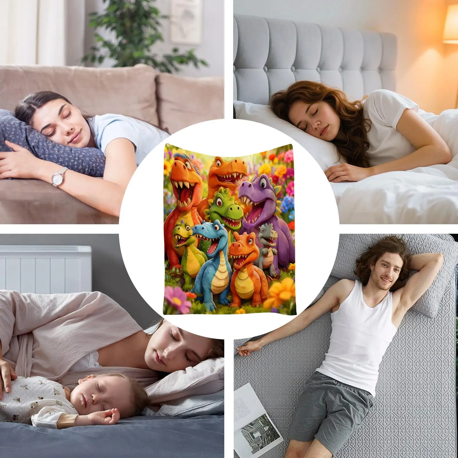 

Kids Dinosaur Blanket Machine Washable Quilt Comfortable Dinosaur Blanket For Girl Room Summer Winter Home Indoor Bedroom