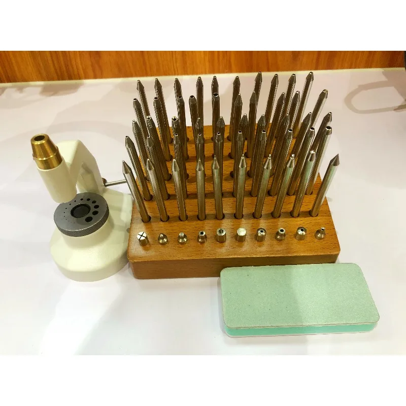 أدوات إصلاح الساعة مجموعة اللكمات المحلية عالية الجودة جميع الصلب اللكمات 60 قطعة 5285-B ساعة اللكم إبرة اللكم الجدول #2