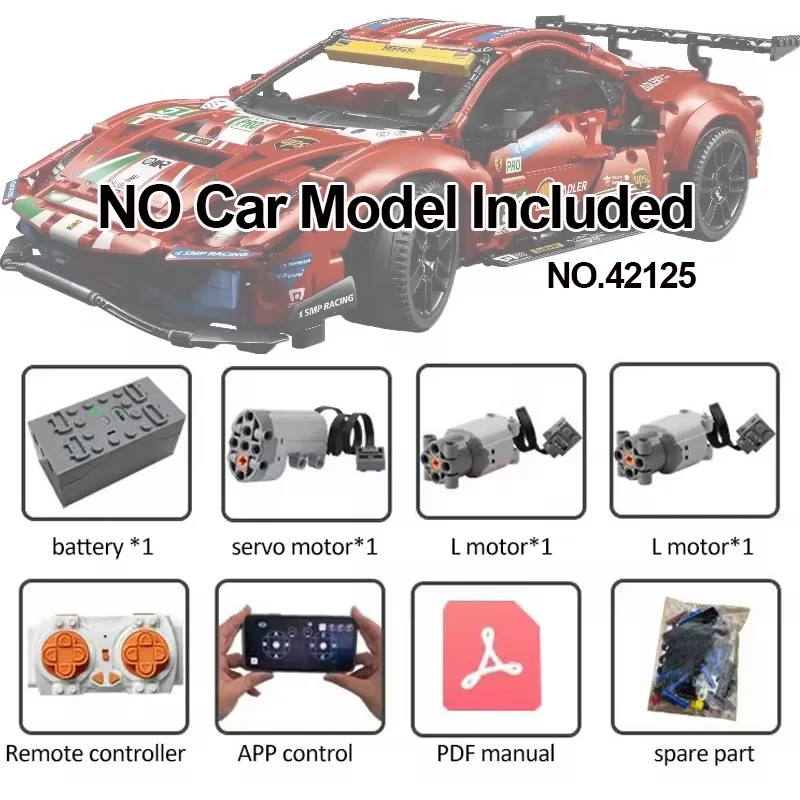Technical RC Modification Motor Kit for 42154/ 42141/42096 /42056/ 42083 /42010/42111/42115 Car Building Block Brick (no car)