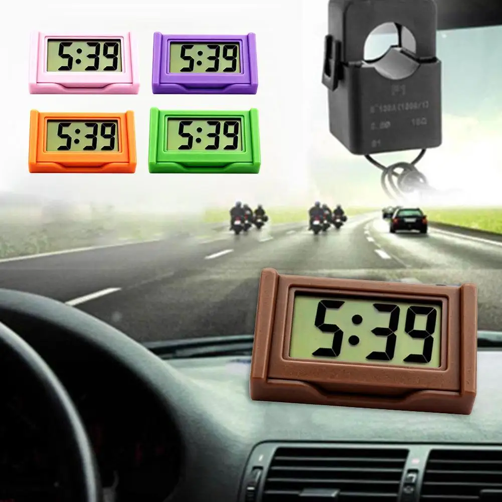 4Colors Mini Digital Clock Large Screen Car Dashboard Electronic Clock Self-adhesive Mini Clock Car Clock For Truck Dashboard - view 4