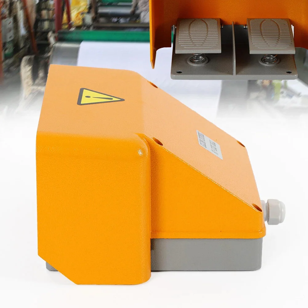 Industrial Double Pedal Foot Switch Heavy Duty Aluminum Alloy NO For Machine Tool Stamping Bending Equipment Control Tool