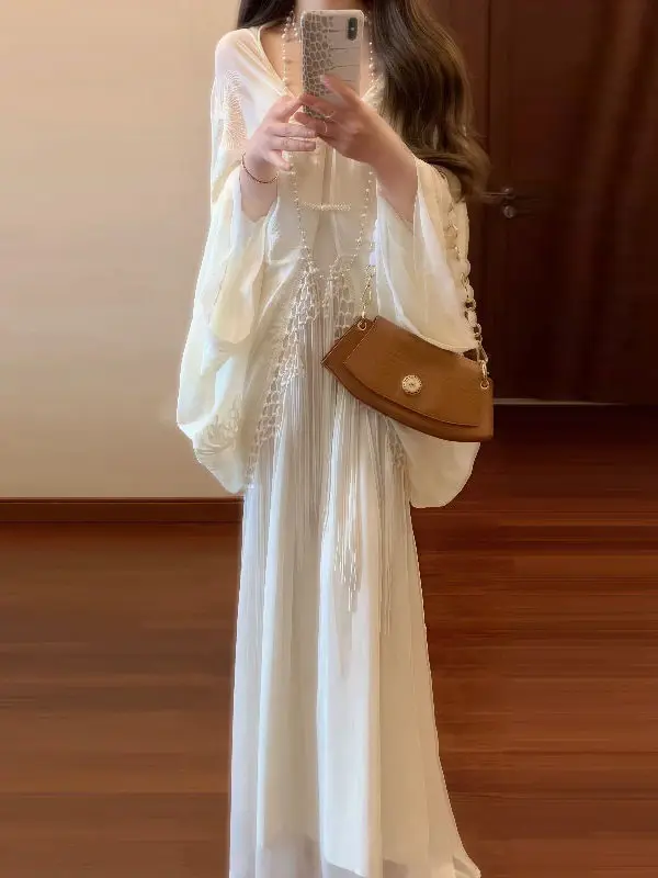 

New Chinese Style Set High Sensation Super Beautiful Dress Cardigan Two Piece Set Spring Whole Set Long Sleeve V Neck Cotton ...