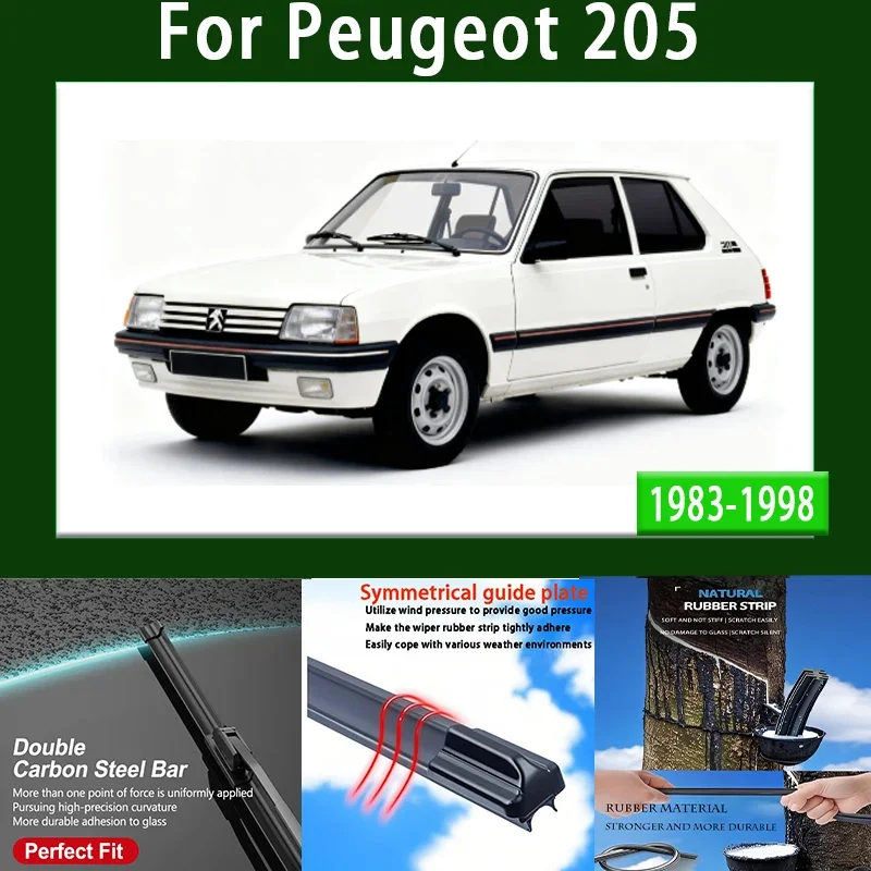 

Suitable for 2 front windshield wiper blades Peugeot 205 windshield wiper 1983-1998 1984 1995 1996 1997