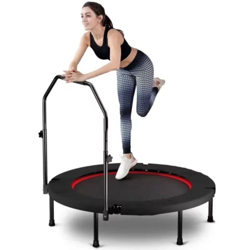 Foldable Trampoline With Handle-standard-spring-black Mini Adult Rebounder Trampoline Fitness Safe Durable