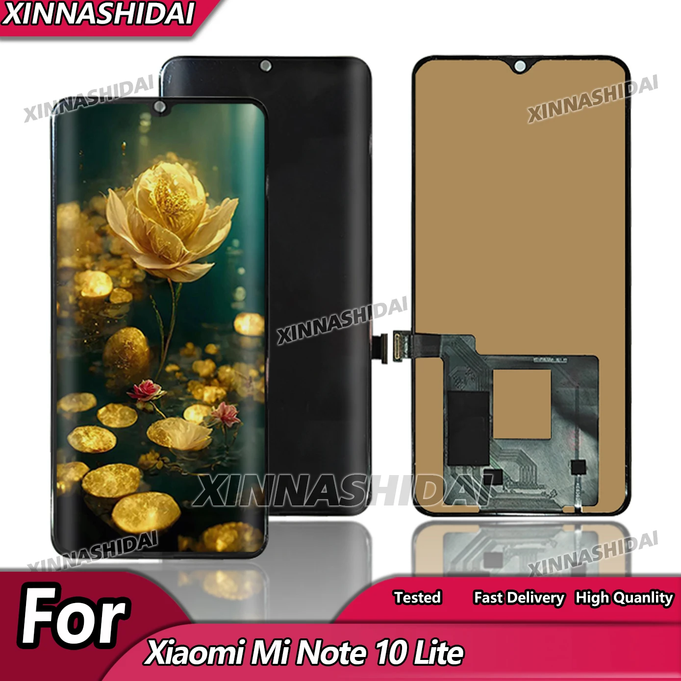 Tela TFT para Xiaomi Mi Note 10 Lite, conjunto de display LCD com tela sensível ao toque e digitalizador com moldura, peças de reposição.
