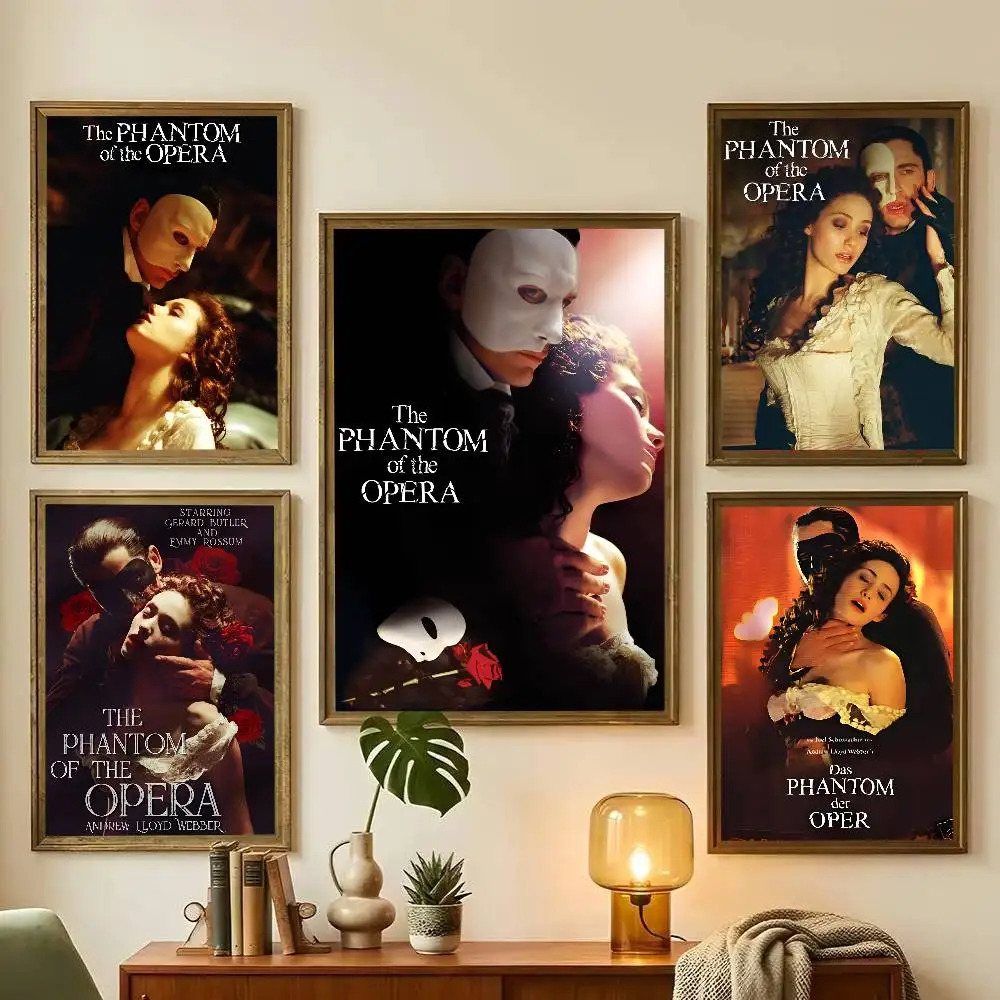 1pc Movie The P_Phantom Of The O_Opera Poster Sticker Print Waterproof Wall Art For Living Room Bedroom Home Decor