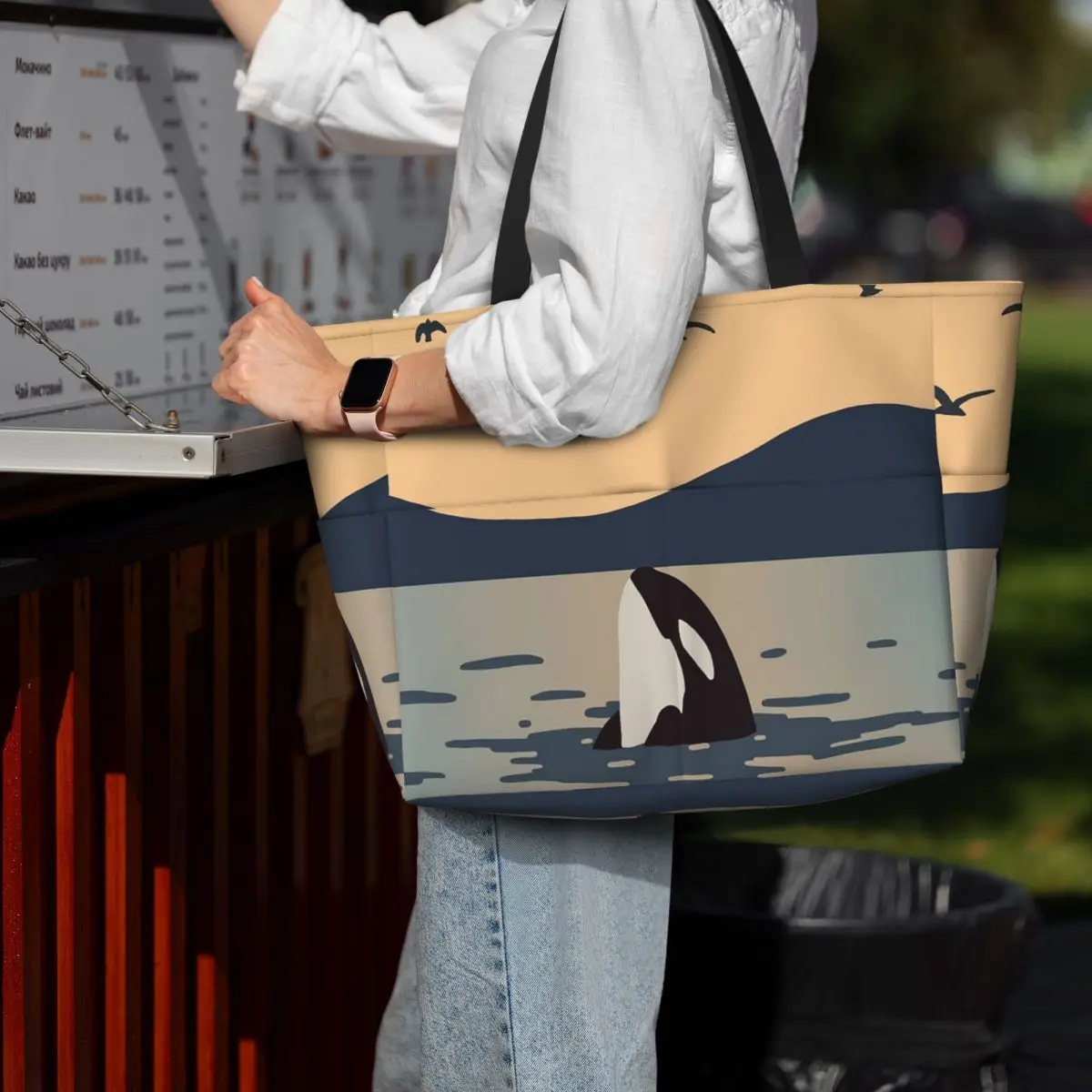 

Пляжная большая сумка Killer Whale Orca, спортивная сумка для занятий йогой, большая большая сумка, женская дорожная сумка, сумка для фитнеса