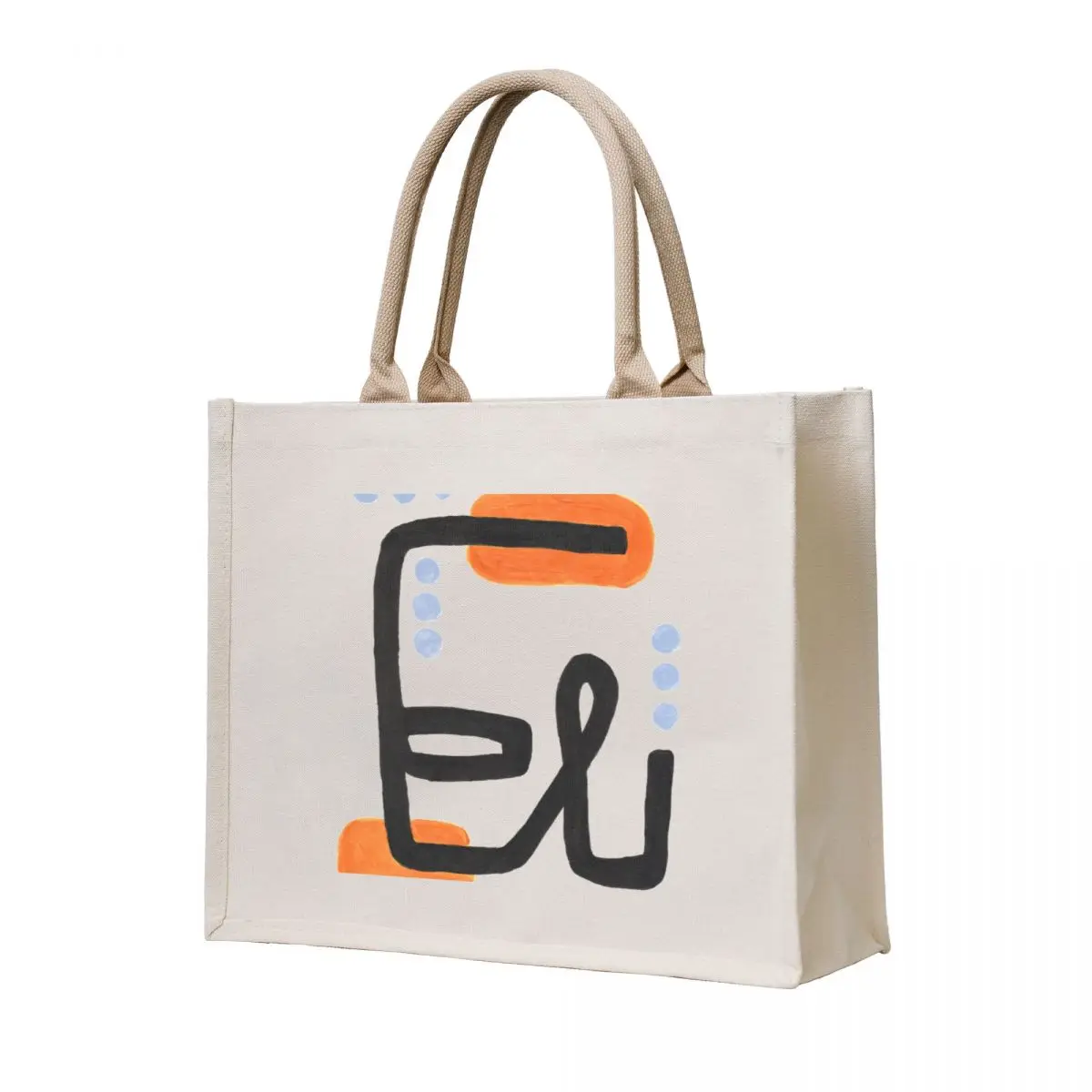 

Bold! In orange and blue Tote Bag Fabric bag Reusable bags hand bag ladies