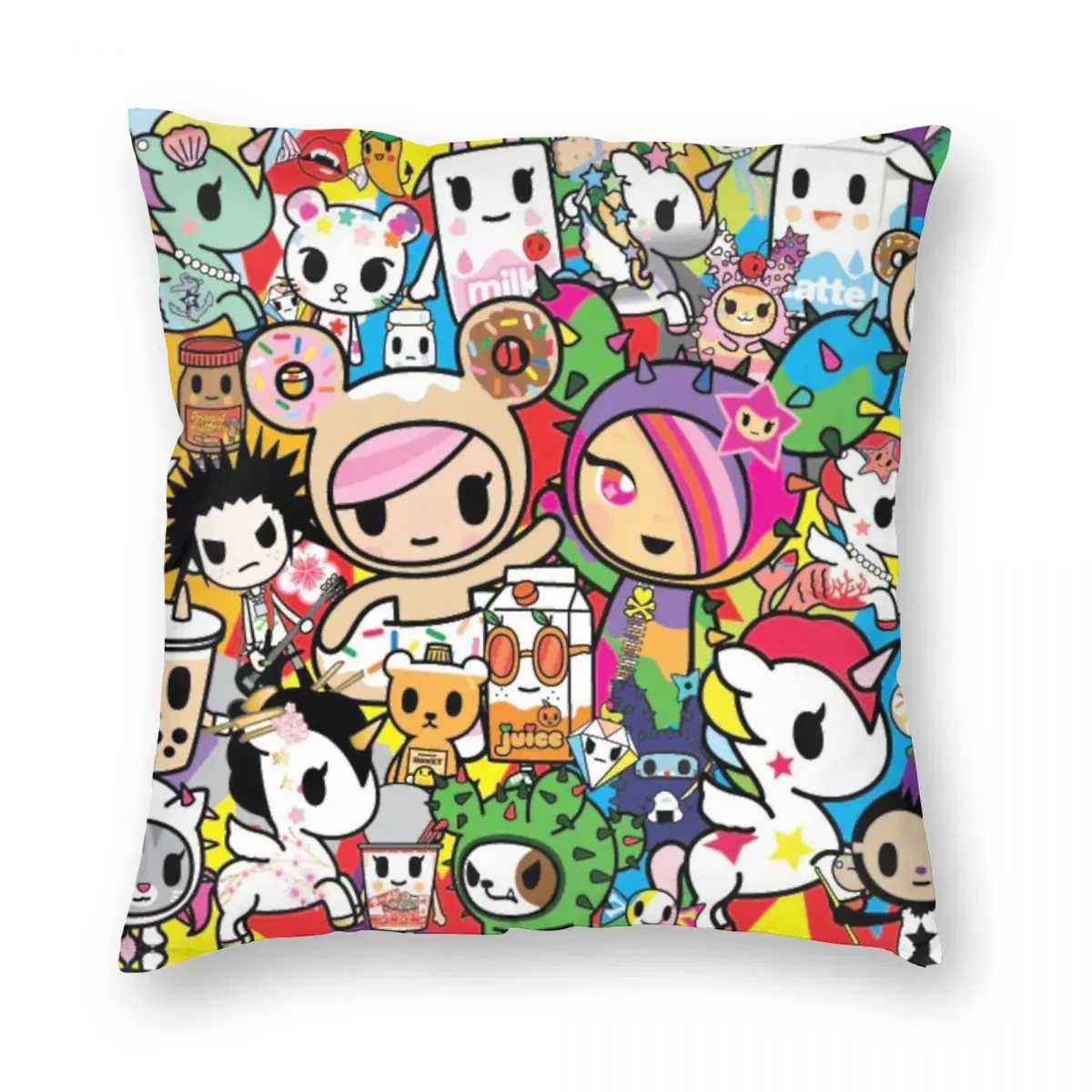 Tokidoki أحيانًا ساحة المخدة البوليستر الكتان المخملية الإبداعية البريدي ديكور رمي كيس وسادة غطاء وسادة غرفة 45x45