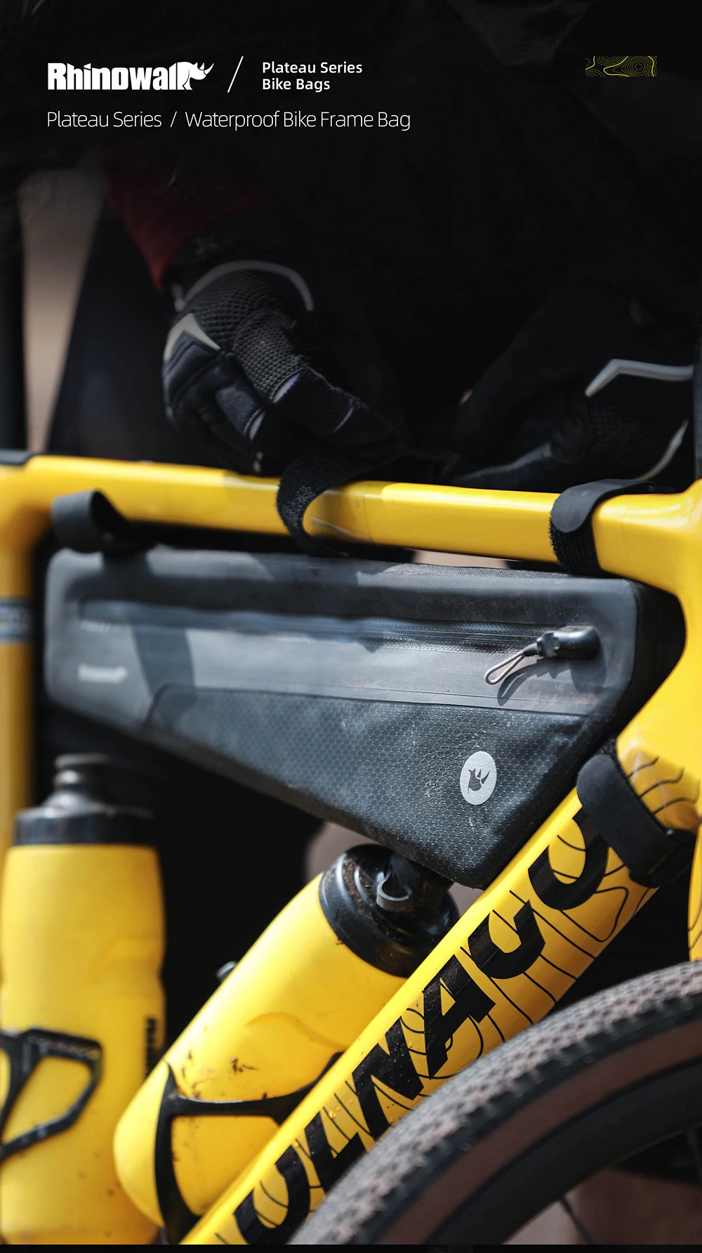 Rhinowalk Fahrradrahmentasche 1,7/2,6 l IPX4 wasserdichte Dreiecksschlauchtasche rutschfest lackfest für MTB- und Rennrad Radfahren Bikepacking – Detail 1