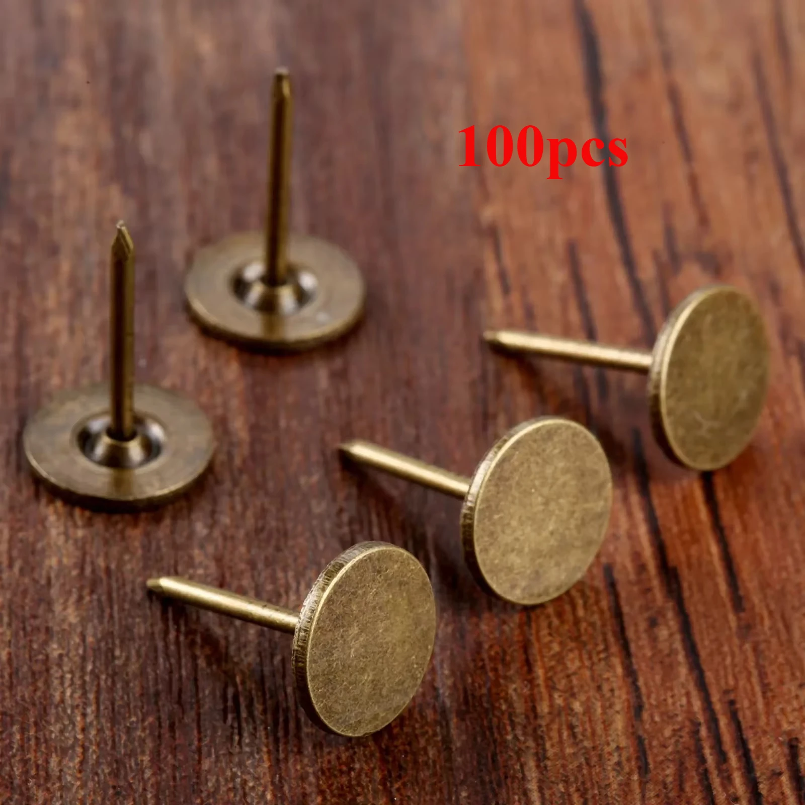 100Pcs Iron 11*17mm Antique Bronze Upholstery Nails Drum Jewelry Wood Box Furniture Sofa Wood Door Decorative Tacks Stud Pushpin