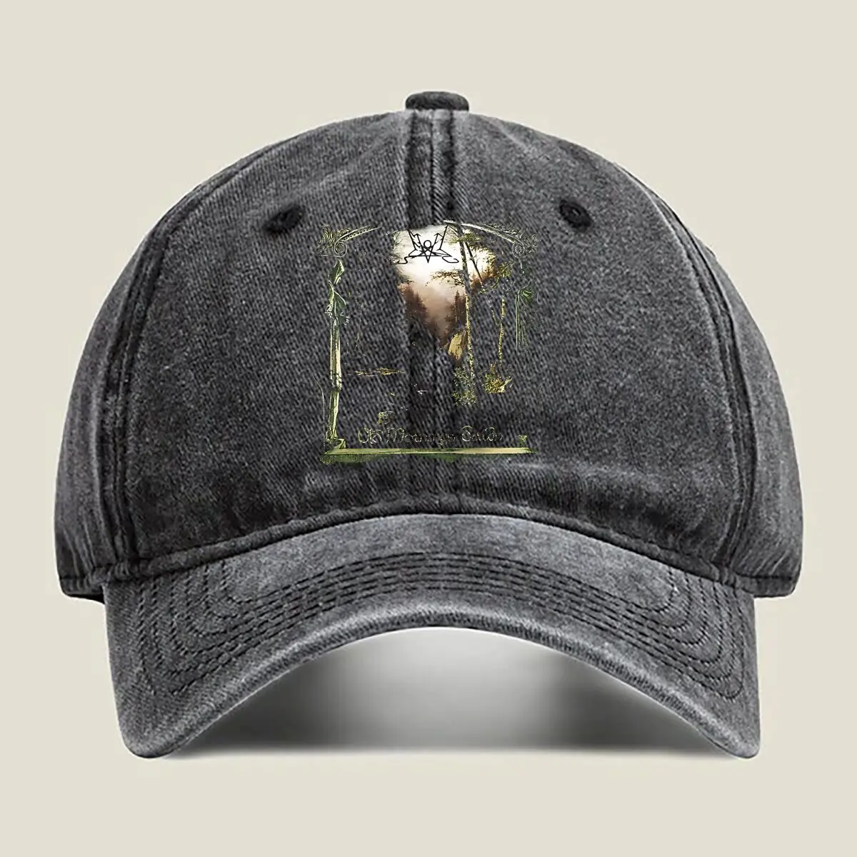 

Vintage Skull Art Weathered, Grungy Skull Design on Texture Washed Baseball Cap