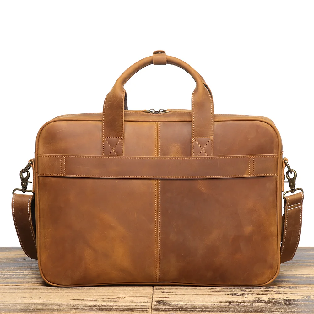 17 Retro Crazy Horseเพลงเต้นรําแสดงของแท้หนังCrossbodyกระเป๋าทนทาน 45X31X7Cmไหล่ทํางานกระเป๋าเอกสารผู้ชายผ้าฝ้าย 1.55 กก.