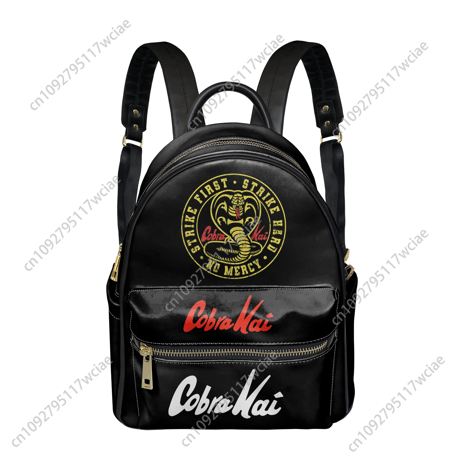 

Cobra Kai No Mercy Snake Backpack Womens Men Personalized Double Shoulder Bag Business Travel Bookbag Rucksack Gift Daypack