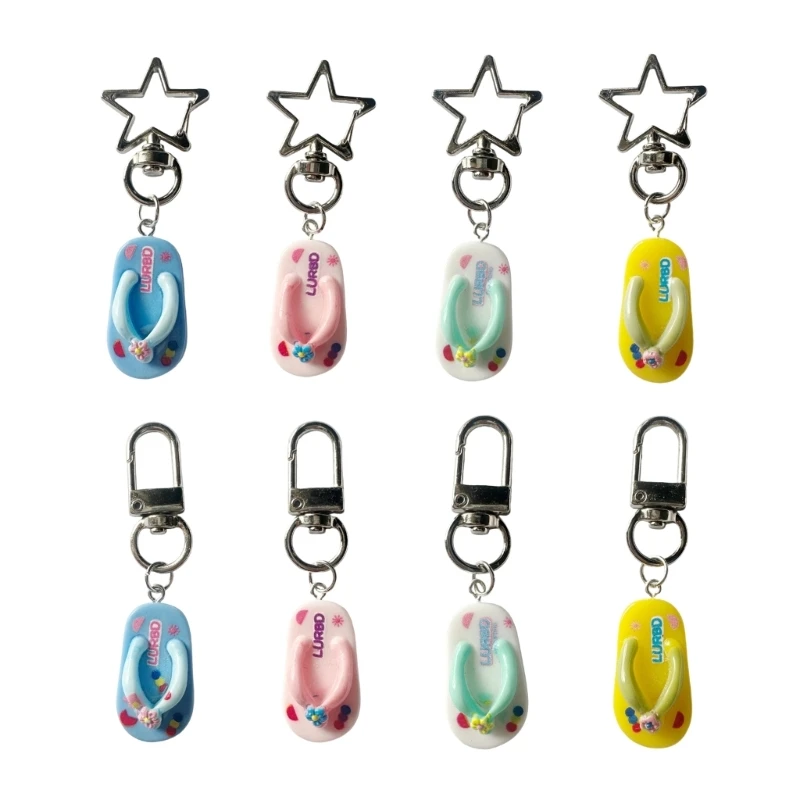 Beach Sandal Keychain Delicate Bag Pendant Fashion Holder Plastic Alloy Texture Perfect for Adding Touch to Any Bag Q6RB