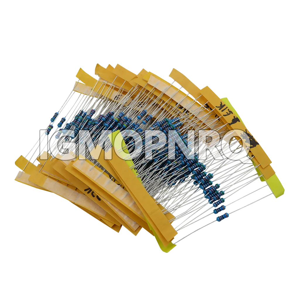 1k 10k 600 k 220オーム470オーム抵抗器金属皮膜抵抗器,30種類,ピース/セット/4W,各種キット,1% オーム,100 300ピース/セット