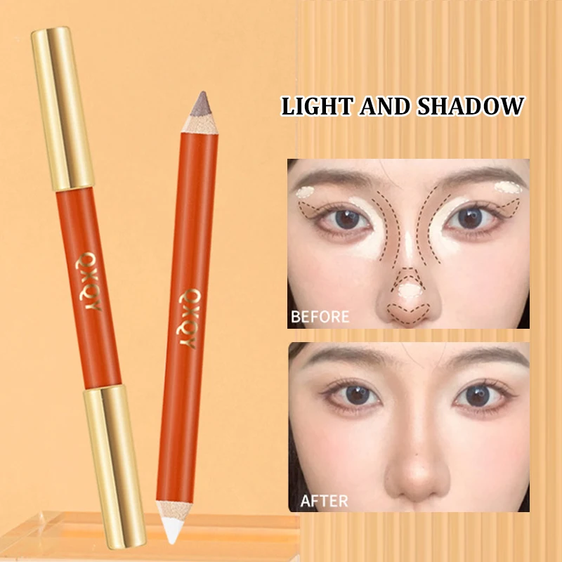 Three dimensional Fine Double Head Contour Pen to Lighten Tear Hole Natural Touch Nose Shadow Contour Holding Highlighter