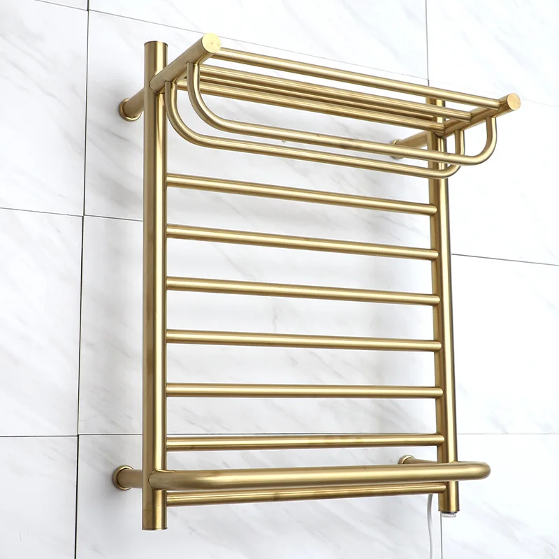 304 Stainless Steel Electric Towel Rack Smart Constant Temperature 45°C Heated Towel Rail Towel Warmer 500*650*290mm 110V/220V