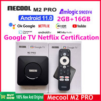 2025 New Arrival MECOOL M2 Pro TV Box Android Google TV 11 With Netflix Certification 4K S905Y4 2T2R WIFI5 2.4G 5G vs km2 plus