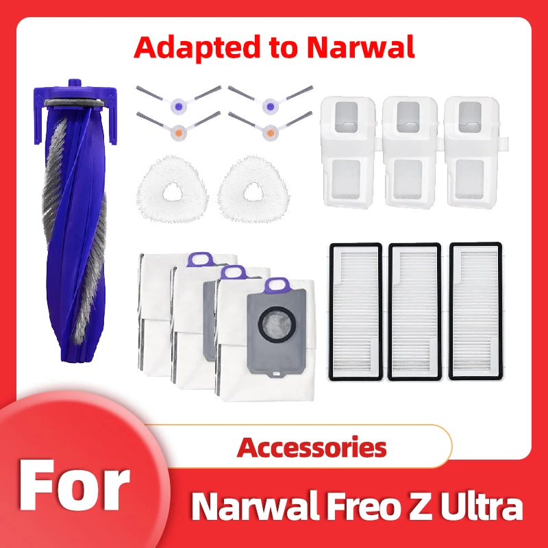 

Compatible For 나르왈 Narwal Freo Z Ultra Vacuum Parts Main Roller Side Brush Cover Hepa Filter Mop Cloth Dust Bag Accessories