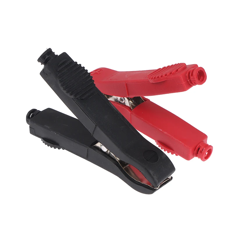 2Pcs 50A Red + Black 75mm Insulated Crocodile Crocodile Car Caravan Van Battery Test Lead Clips Best Promotion Alligator Clips..