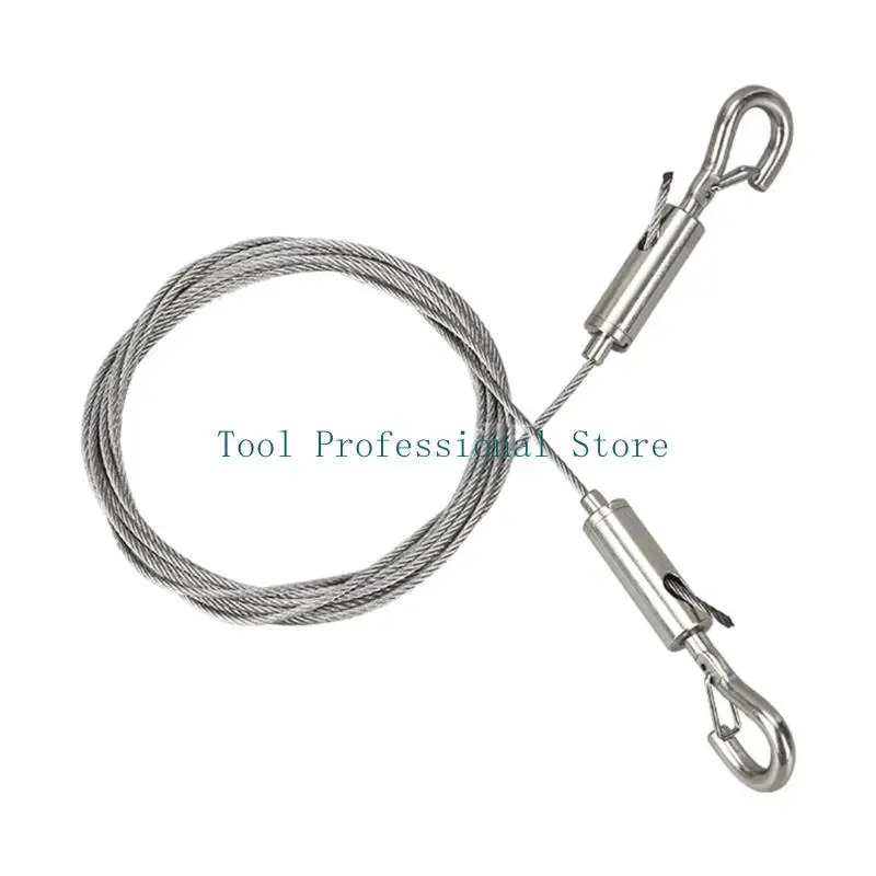 57QF 2 قطعة سلك تعليق الصور الثقيل من الفولاذ المقاوم للصدأ إطار مرآة سلك معلق حبل للصور والمصابيح الفنية واللوحات #2