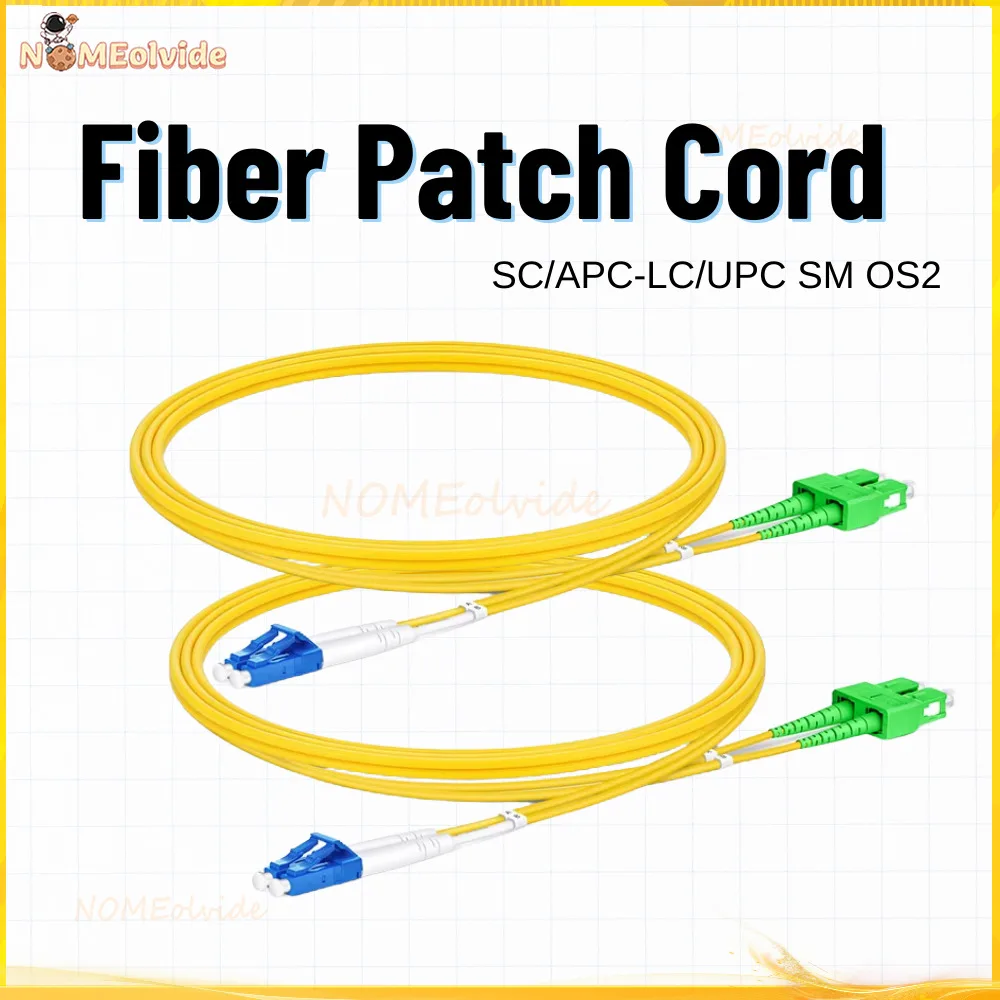 

10 шт., оптоволоконная перемычка SC/APC-LC/UPC SM OS2 DX 2,0 мм, 3,0 мм, индивидуальная длина, кабели, оптоволоконный патч-корд