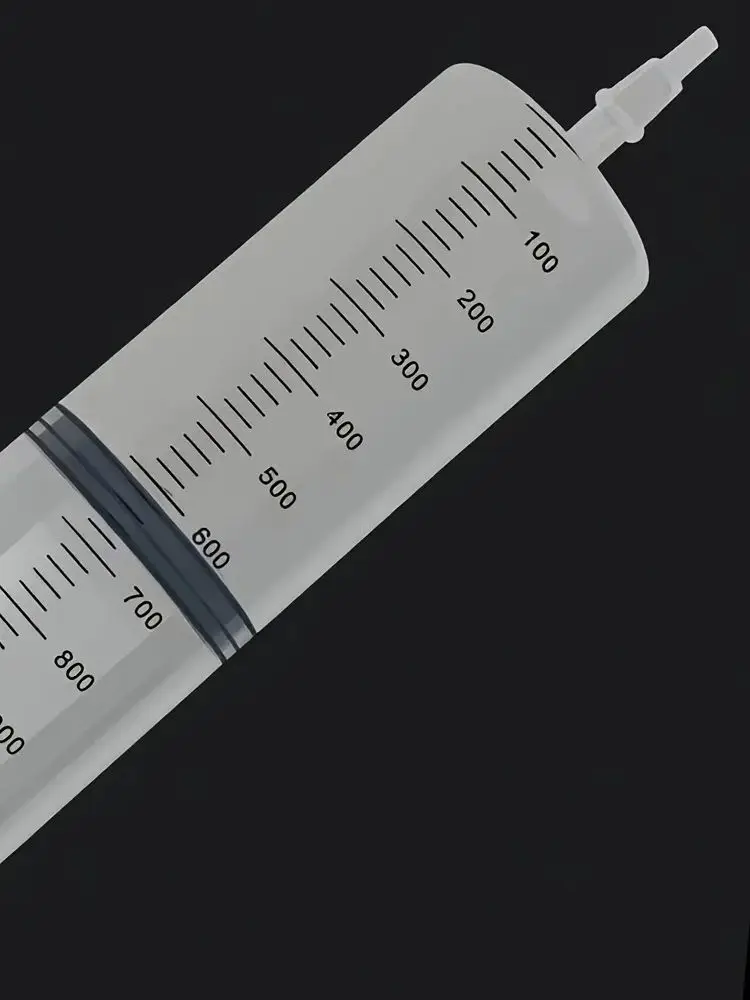 Kunststoffspritze, erhältlich in den Größen 1000ml, 550ml, 350ml, 200ml, 100ml, 60ml, 20ml, 10ml, geeignet für Laborabgaben, Klebstoffabgabe, Bewässerung, Tier- und Veterinärzwecke, nicht elektrisch, aus Kunststoff. – Detail 2