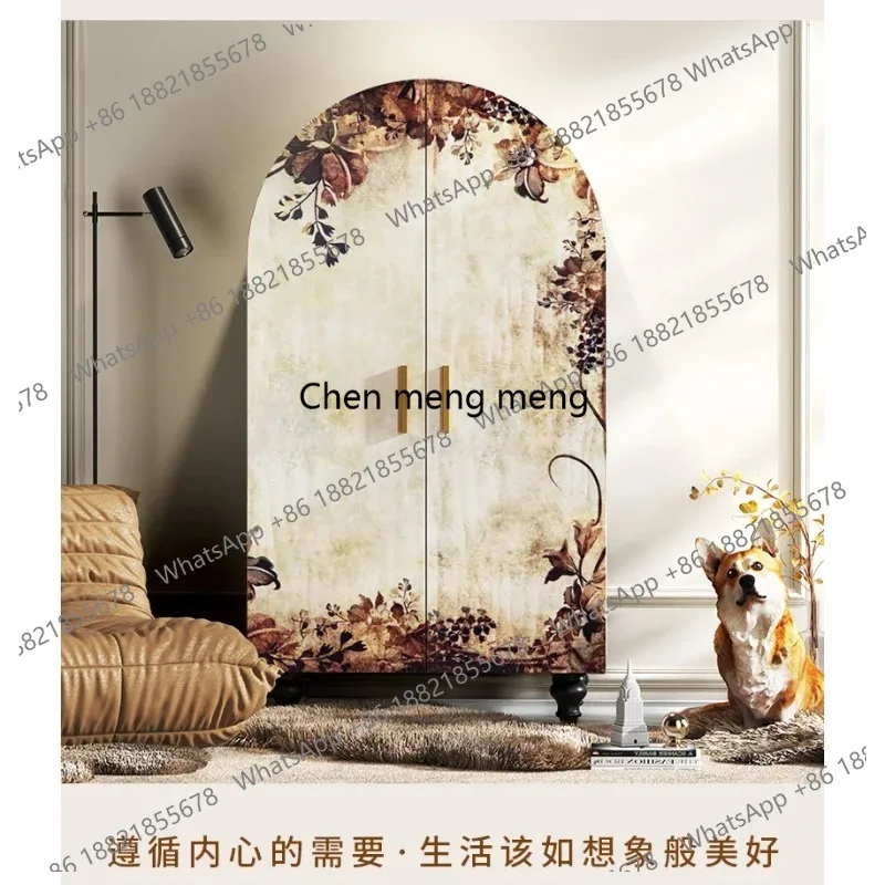 

2025 solid wood household bedroom door to the door against the wall integrated wardrobe storage cabinet