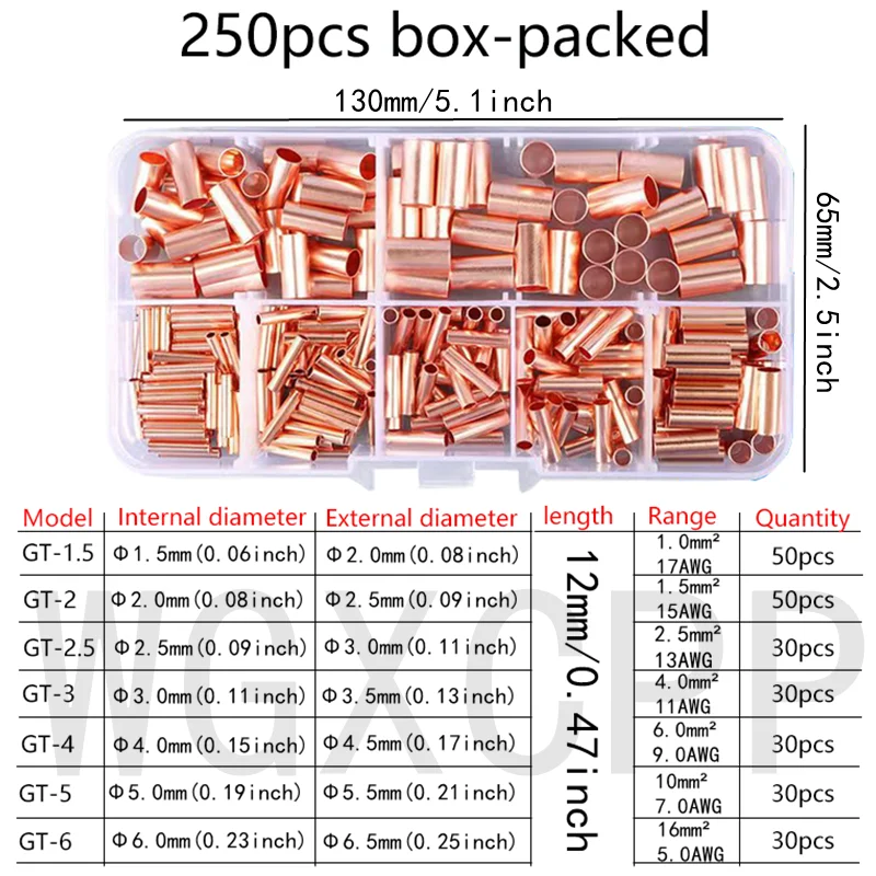 Copper Tube Crimping Terminal,Heat Shrink Tube,Red Copper Material,Wire Docking,Electrical Equipment Connector,Terminal Pliers