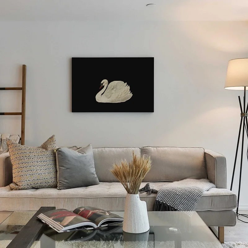 Neutral Antique Swan Watercolor Minimalist Vintage Bird Poster Prints Canvas Painting Wall Art Pictures for Farmhouse Home Decor