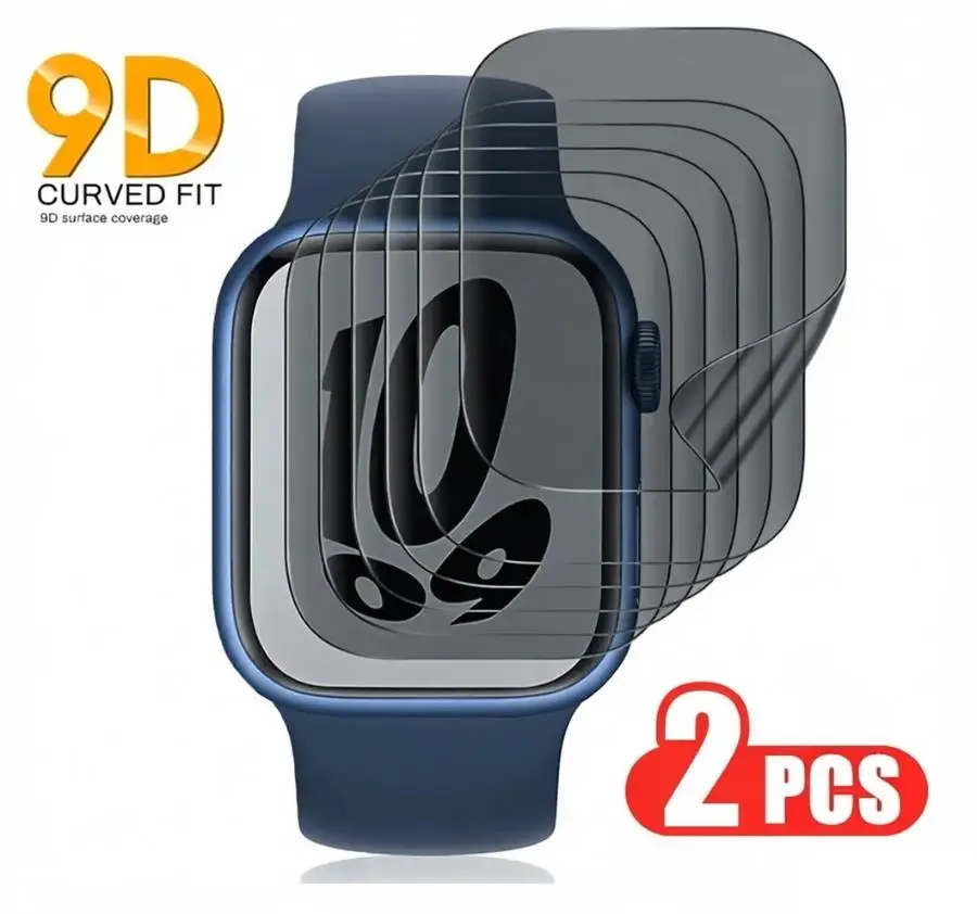 2Pcs Privacy Hydrogel Film For Apple Watch 11 10 9 8 7 46mm 42mm Anti-spy Screen Protector For Series 6 5 4 SE3 40-45mm