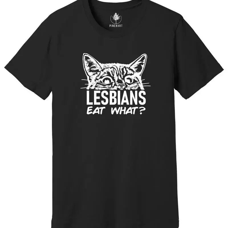 

Футболка для лесбиянок: «Лесбиянки едят что угодно», милый котенок, ЛГБТ-прайд, лесбийская футболка