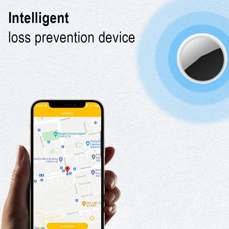 

Миниатюрный Bluetooth GPS-трекер для предотвращения потерь, совместимый с приложением Find My, портативный локатор для ключей и домашних животных, звуковая сигнализация, напоминание о сообщениях для iOS