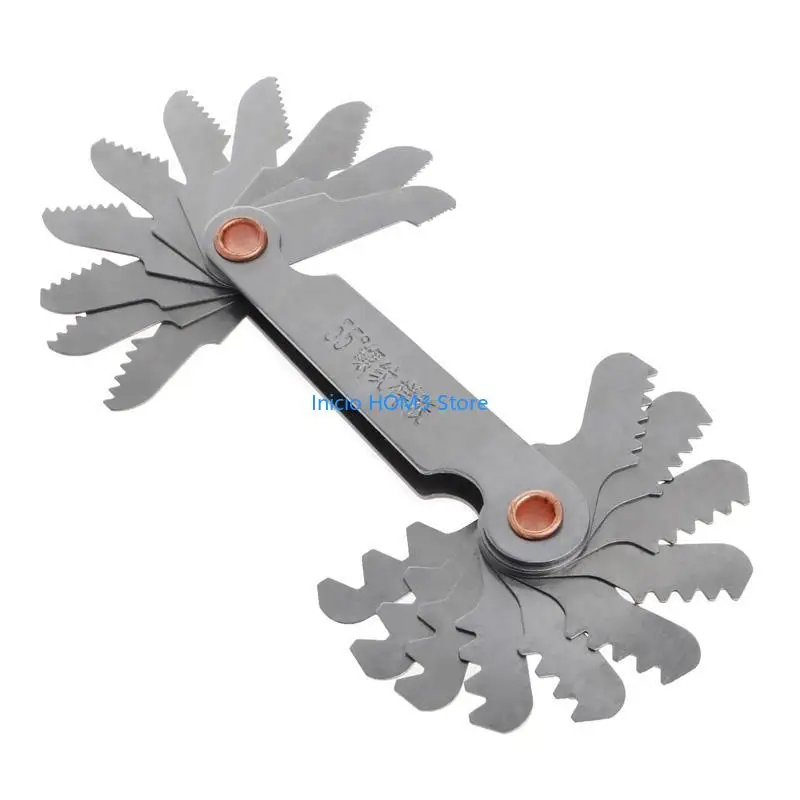 A5YD 2 Pcs Stainless Steel Metric Screw 60+55 Degree Thread Measuring Gauge