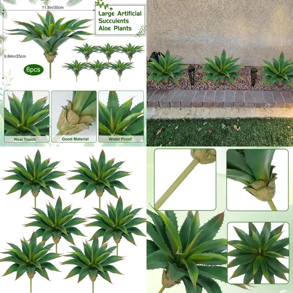 

6 шт. 12,5 большие искусственные растения алоэ с устойчивой к ультрафиолетовому излучению агави для внутреннего/наружного декора и мероприятий