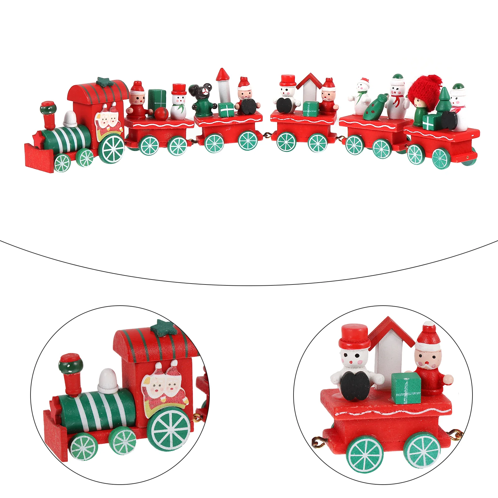 

Wooden Train Ornament for Christmas Xmas Small Party Decoration Tabletop Adornment